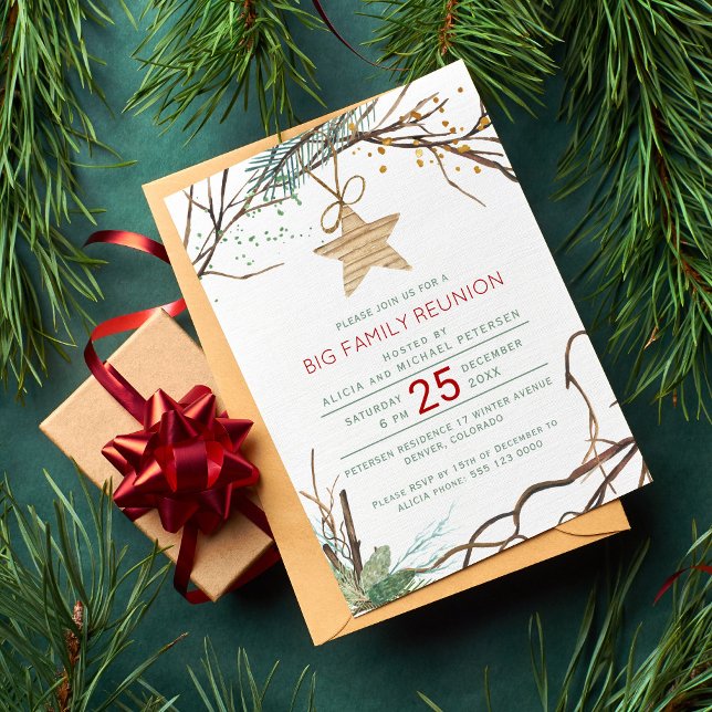 Winter forest holiday family reunion party invitation (Creator Uploaded)