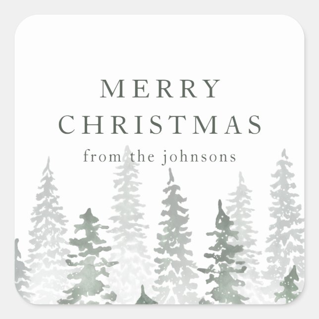 Winter Forest Holiday Sticker (Front)