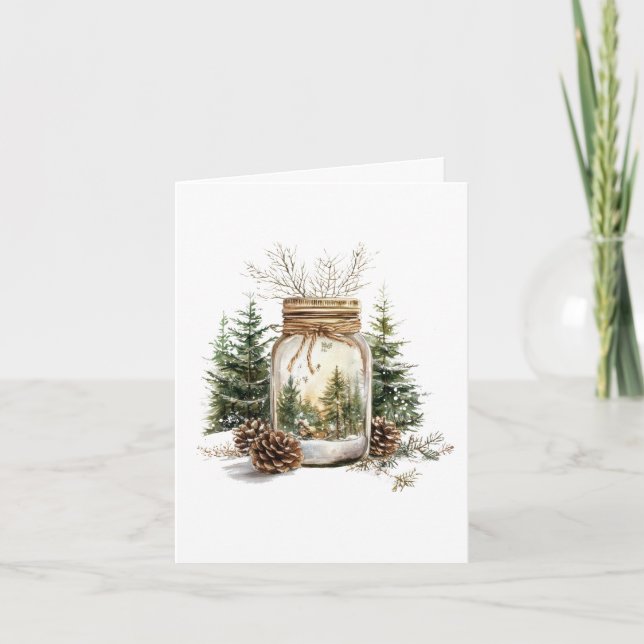 Winter Forest in a Jar Note Card (Front)