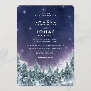 Winter Forest in the Stars Wedding Invitations