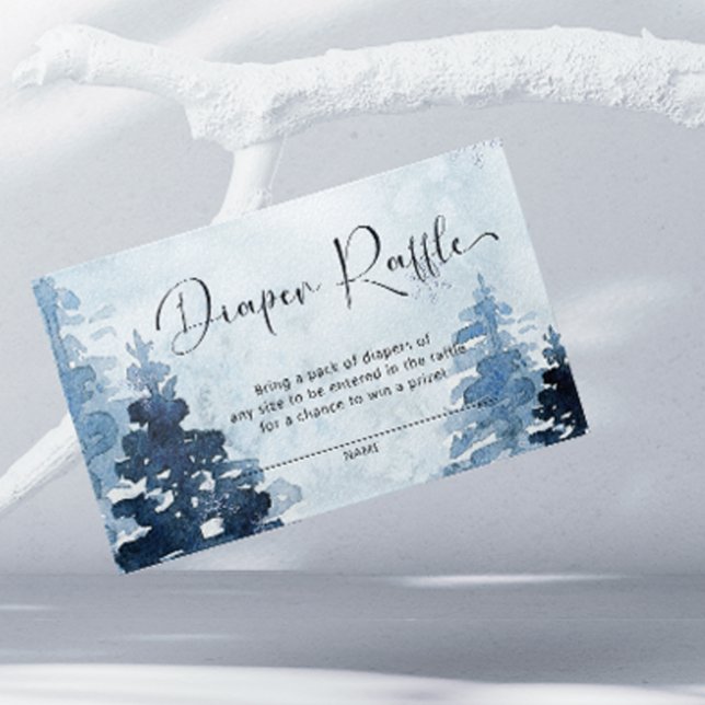 Winter forest It's Cold Outside diaper raffle  Enclosure Card (Creator Uploaded)