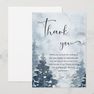Winter forest It's cold outside thank you card