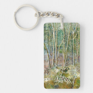 winter forest key ring