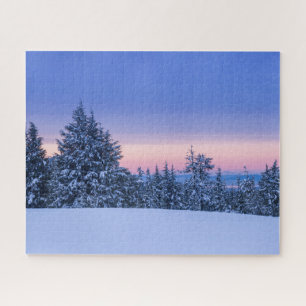Winter Forest Landscape at Sunset   Jigsaw Puzzle