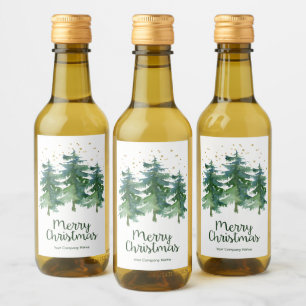 Winter Forest Merry Christmas Company Wine Label