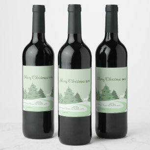 Winter Forest Modern Wine Label