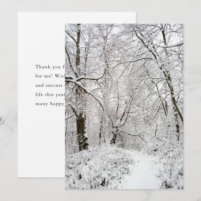Winter Forest, New Year Holiday Card (Front/Back)