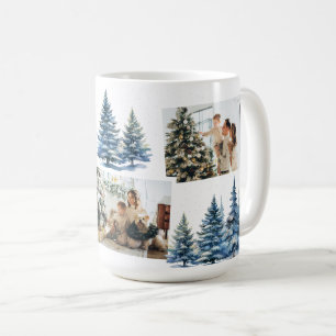 Winter Forest Photo Collage Christmas Coffee Mug