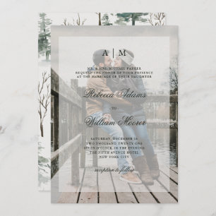 Winter Forest   Photo Invitation with Overlay