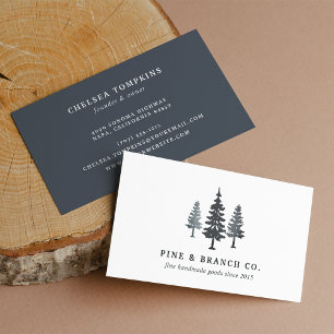 Winter Forest   Pine Tree Logo Business Card