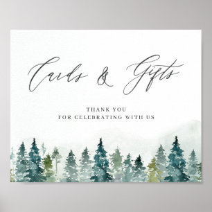 Winter Forest Pine Trees Cards & Gifts Sign