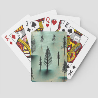 Winter forest playing cards
