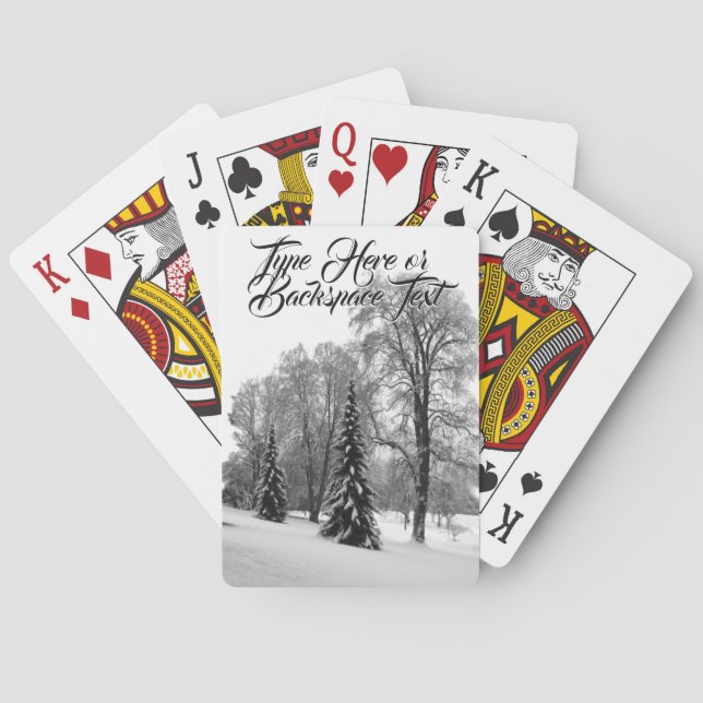 Winter Forest Playing Cards Personalised Cards (Back)