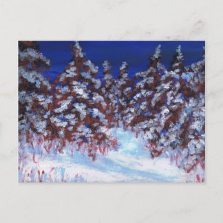 winter forest postcard
