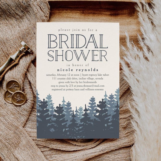 Winter Forest Rustic Bridal Shower Invitation (Creator Uploaded)