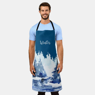 Winter Forest Scene Apron