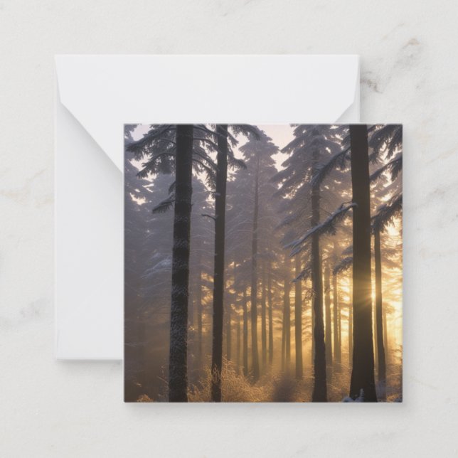 Winter Forest Scene Greetings Card (Front)