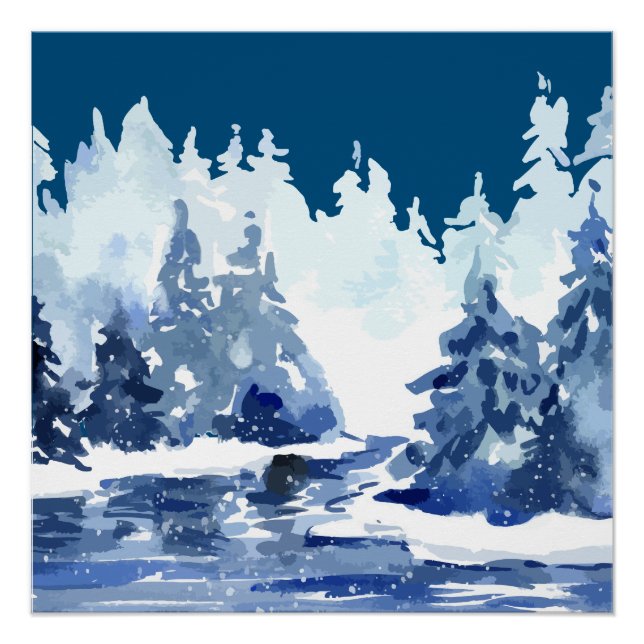 Winter Forest Scene Poster (Front)