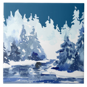 Winter Forest Scene Tile