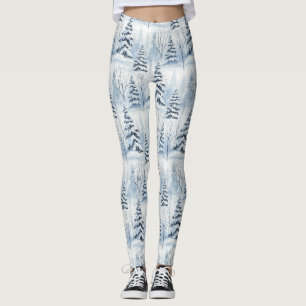 Winter Forest Serenity – Snow-Covered Woodland Leggings