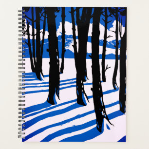 Winter Forest Shadows – Blue Minimal Nature Planner