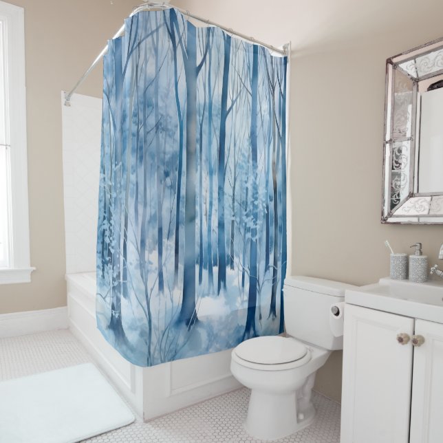 Winter Forest Shower Curtain (In Situ)