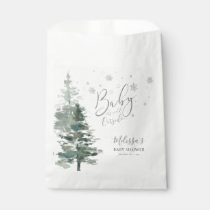 Winter Forest Silver It's Cold Outside Baby Shower Favour Bags