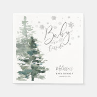 Winter Forest Silver It's Cold Outside Baby Shower