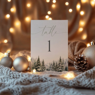 Winter Forest Snow In Love Bridal Table Sign