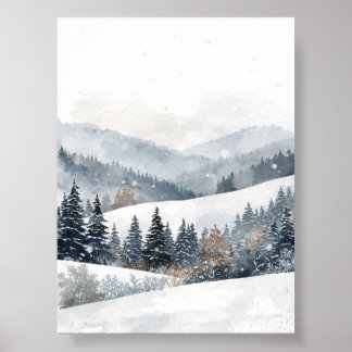 Winter Forest Snow Landscape Poster