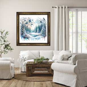 Winter Forest Snow Landscape Poster