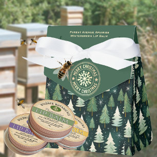 Winter Forest & Snowflake Personalized Apiary Gift Favour Box