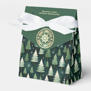 Winter Forest & Snowflake Personalized Bakery Bag Favour Box
