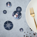 Winter Forest Snowman Christmas Confetti<br><div class="desc">Decorate tables and counter spaces for family get together's or holiday parties with Winter Forest Snowman Christmas Table Confetti. Confetti design features a cute snowman in a top hat and scarf standing in a winter forest scene with falling snow. Additional gift and holiday items available with this design as well....</div>