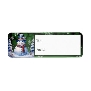 Winter Forest Snowman Christmas Green Gift