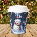 Winter Forest Snowman Christmas Paper Cups<br><div class="desc">Sip your favourite holiday beverages with a festive set of Winter Forest Snowman Christmas Holiday Paper Cups. Paper cup design features a cute snowman in a charming top hat and scarf standing in a winter forest scene with falling snow. Additional gift and holiday items available with this design as well....</div>