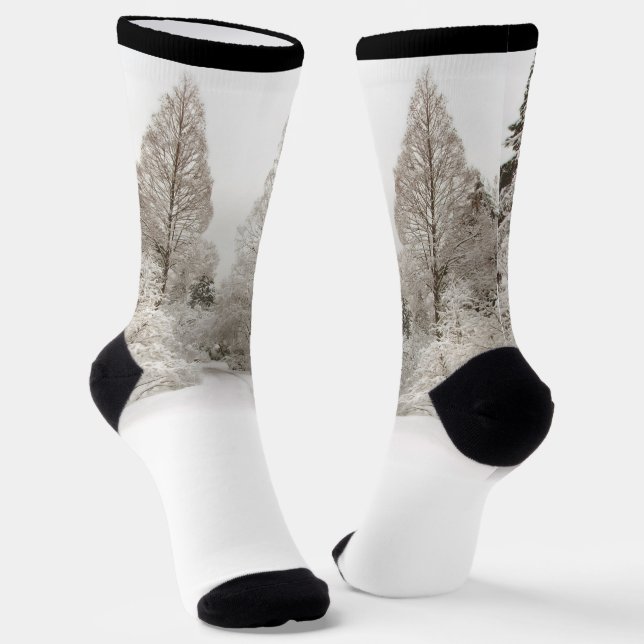 Winter Forest Socks Festive Snow Socks (Angled)