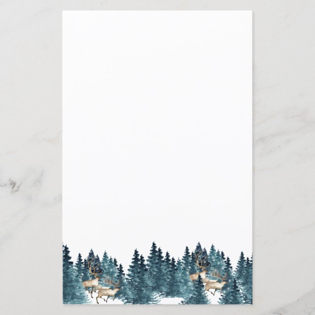Winter forest stationery paper (Front)