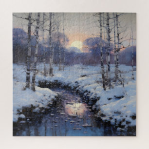 Winter Forest Sunset Jigsaw Puzzle