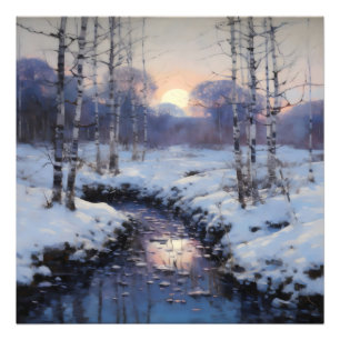 Winter Forest Sunset Photo Print