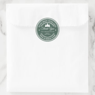 Winter forest thank you classic round sticker