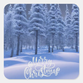 Winter Forest theme Christmas   Square Sticker