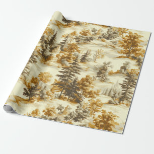 Winter Forest Toile de Jouy Pattern (13) Wrapping Paper