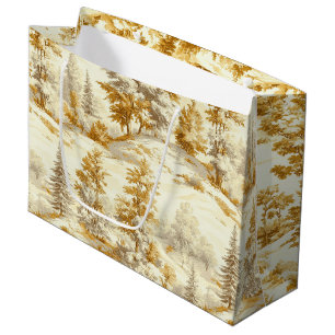 Winter Forest Toile de Jouy Pattern (6) Large Gift Bag