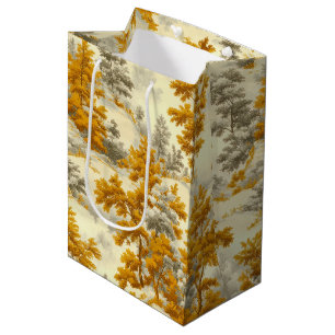Winter Forest Toile de Jouy Pattern (8) Medium Gift Bag