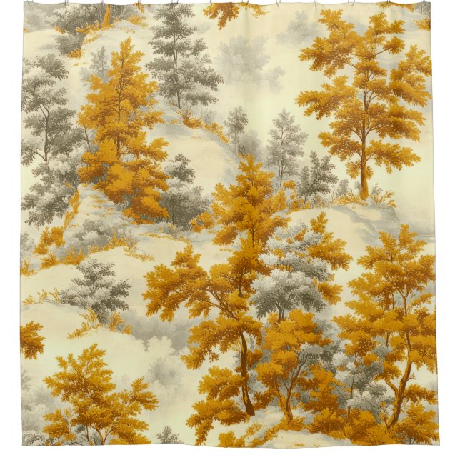 Winter Forest Toile de Jouy Pattern (8) Shower Curtain (Front)