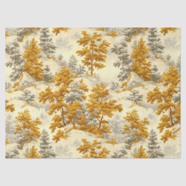 Winter Forest Toile de Jouy Pattern (8) Tissue Paper (Front)