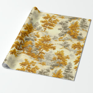 Winter Forest Toile de Jouy Pattern (8) Wrapping Paper