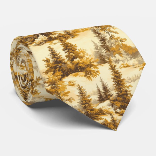 Winter Forest Toile de Jouy Pattern (9) Tie (Rolled)