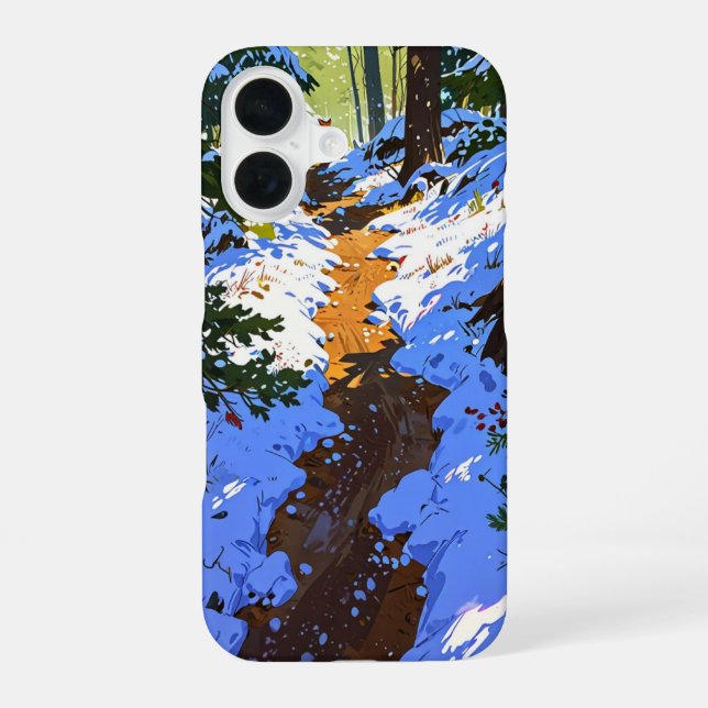 Winter Forest Trail iPhone 16 Case (Back)